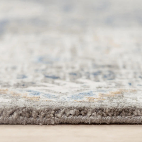 9' X 12' Gray And Ivory Medallion Hand Carved Handmade Area Rug Homeroots Home Decor