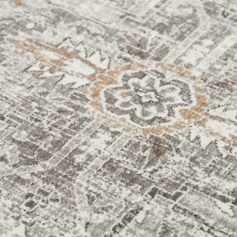 9' X 12' Gray And Ivory Medallion Hand Carved Handmade Area Rug Homeroots Home Decor