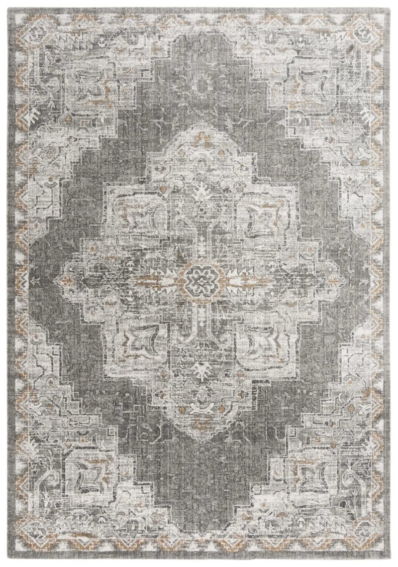 9' X 12' Gray And Ivory Medallion Hand Carved Handmade Area Rug Homeroots Home Decor