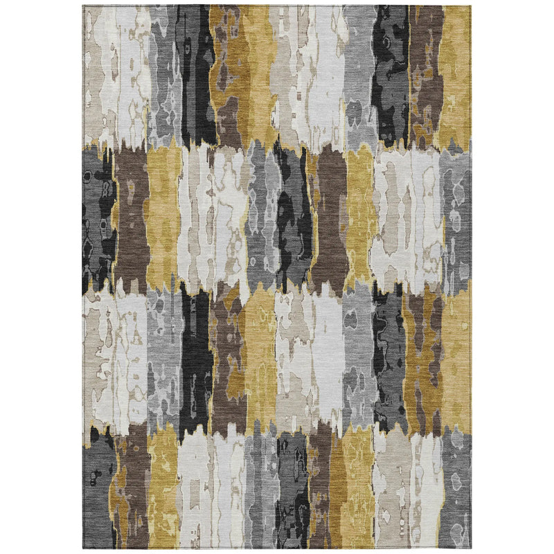 9' X 12' Gray And Linen Abstract Washable Indoor Outdoor Area Rug Homeroots Outdoor