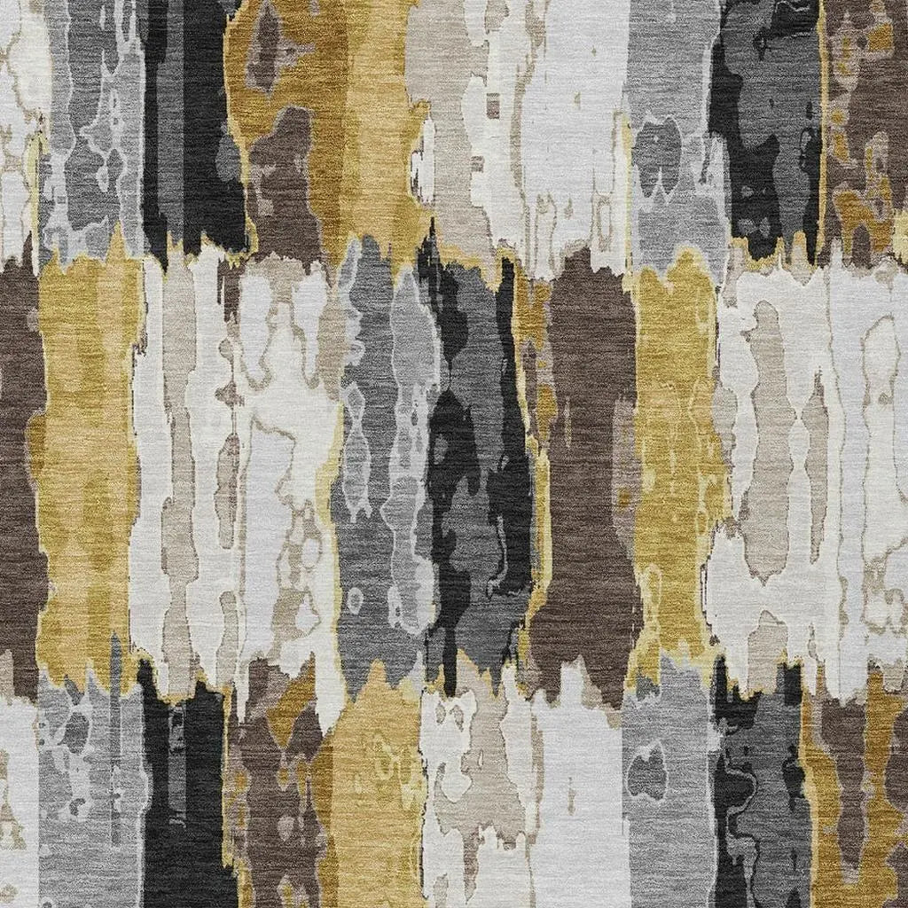 9' X 12' Gray And Linen Abstract Washable Indoor Outdoor Area Rug Homeroots Outdoor