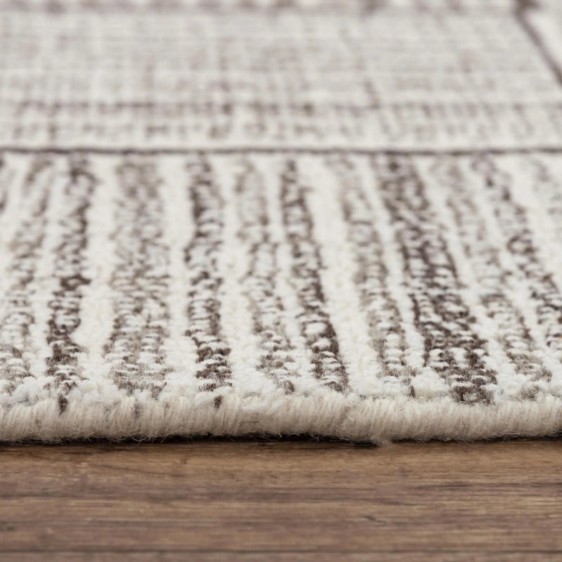 9' X 12' Gray And Natural Wool Checkered Hand Tufted Area Rug Homeroots Home Decor