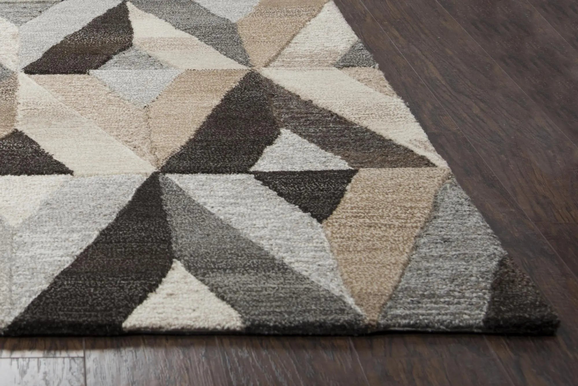 9' X 12' Gray And Natural Wool Geometric Hand Tufted Area Rug Homeroots Home Decor