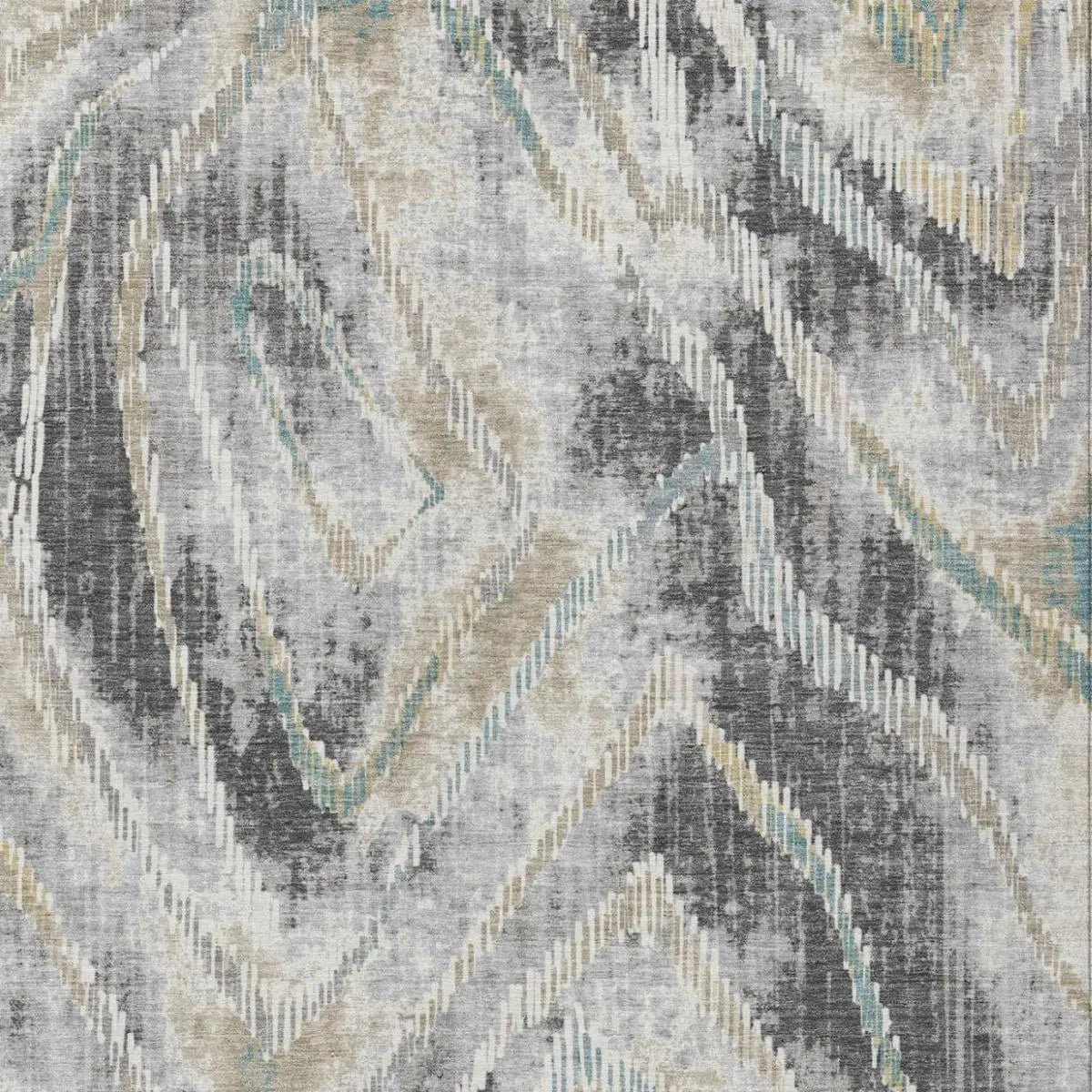 9' X 12' Gray And Silver Abstract Washable Indoor Outdoor Area Rug Homeroots Outdoor