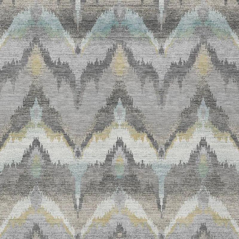 9' X 12' Gray And Silver Abstract Washable Indoor Outdoor Area Rug Homeroots Outdoor