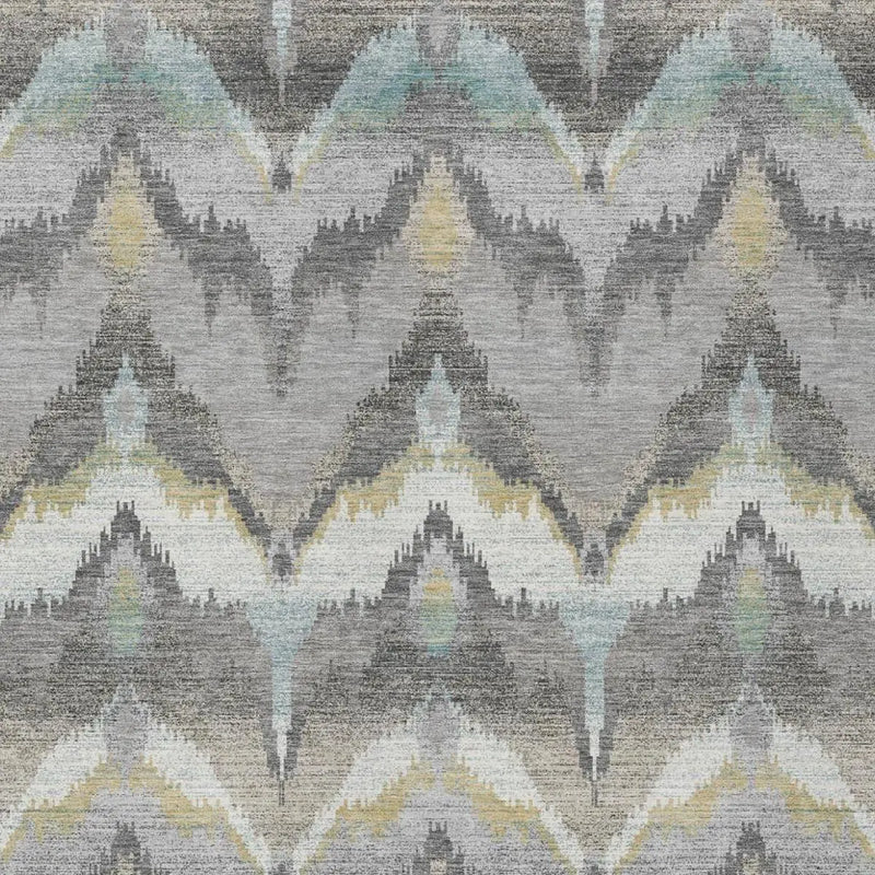9' X 12' Gray And Silver Abstract Washable Indoor Outdoor Area Rug Homeroots Outdoor