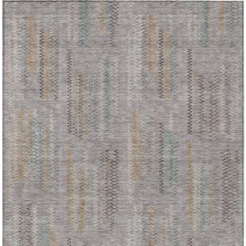 9' X 12' Gray And Silver Abstract Washable Indoor Outdoor Area Rug Homeroots Outdoor