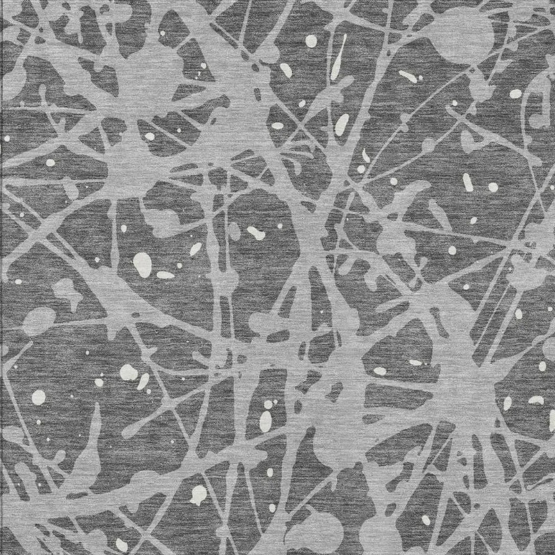 9' X 12' Gray And Silver Abstract Washable Indoor Outdoor Area Rug Homeroots Outdoor