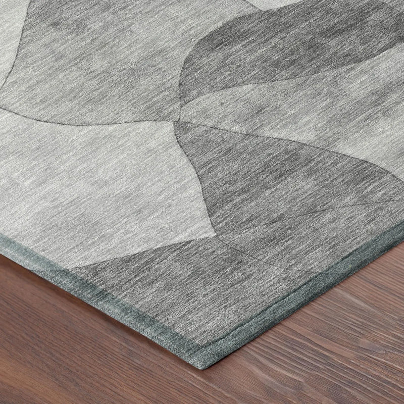 9' X 12' Gray And Silver Abstract Washable Indoor Outdoor Area Rug Homeroots Outdoor