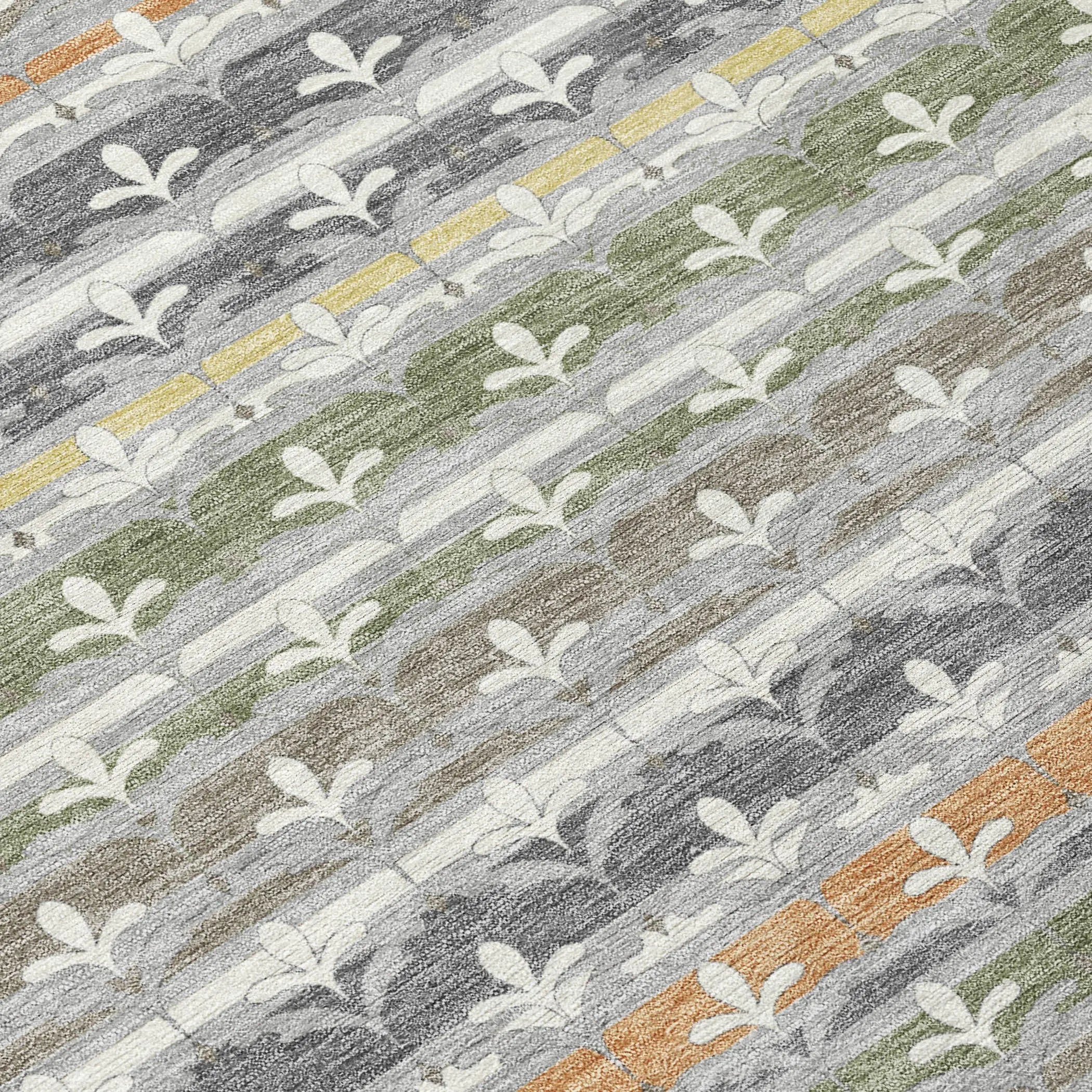 9' X 12' Gray And Silver Damask Washable Indoor Outdoor Area Rug Homeroots Outdoor