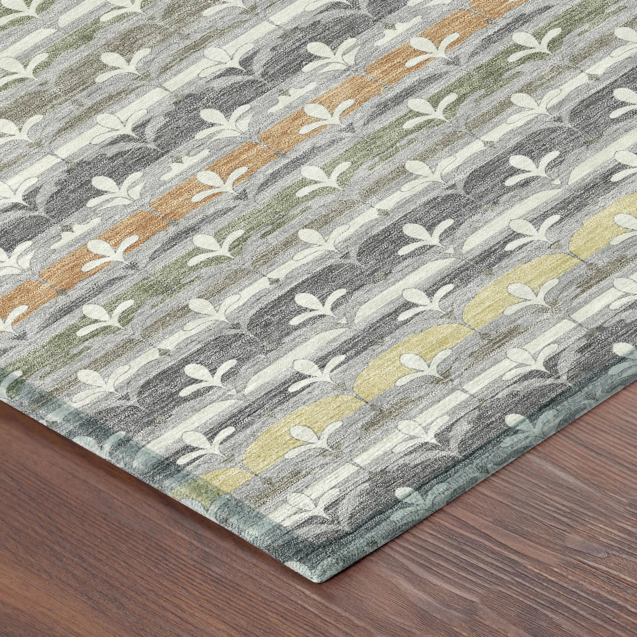 9' X 12' Gray And Silver Damask Washable Indoor Outdoor Area Rug Homeroots Outdoor