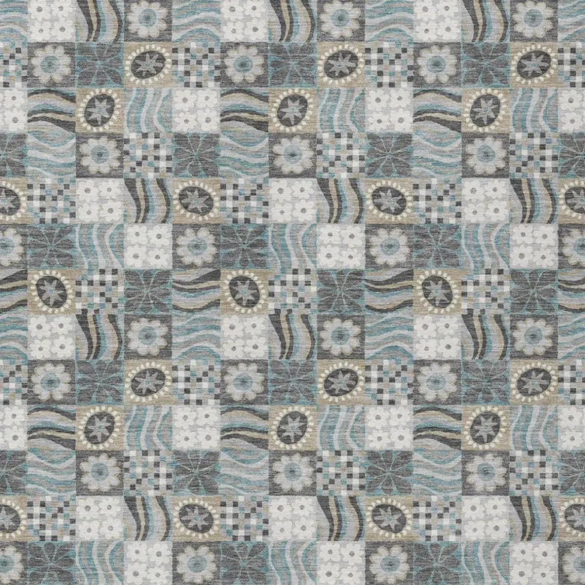 9' X 12' Gray And Silver Floral Washable Indoor Outdoor Area Rug Homeroots Outdoor