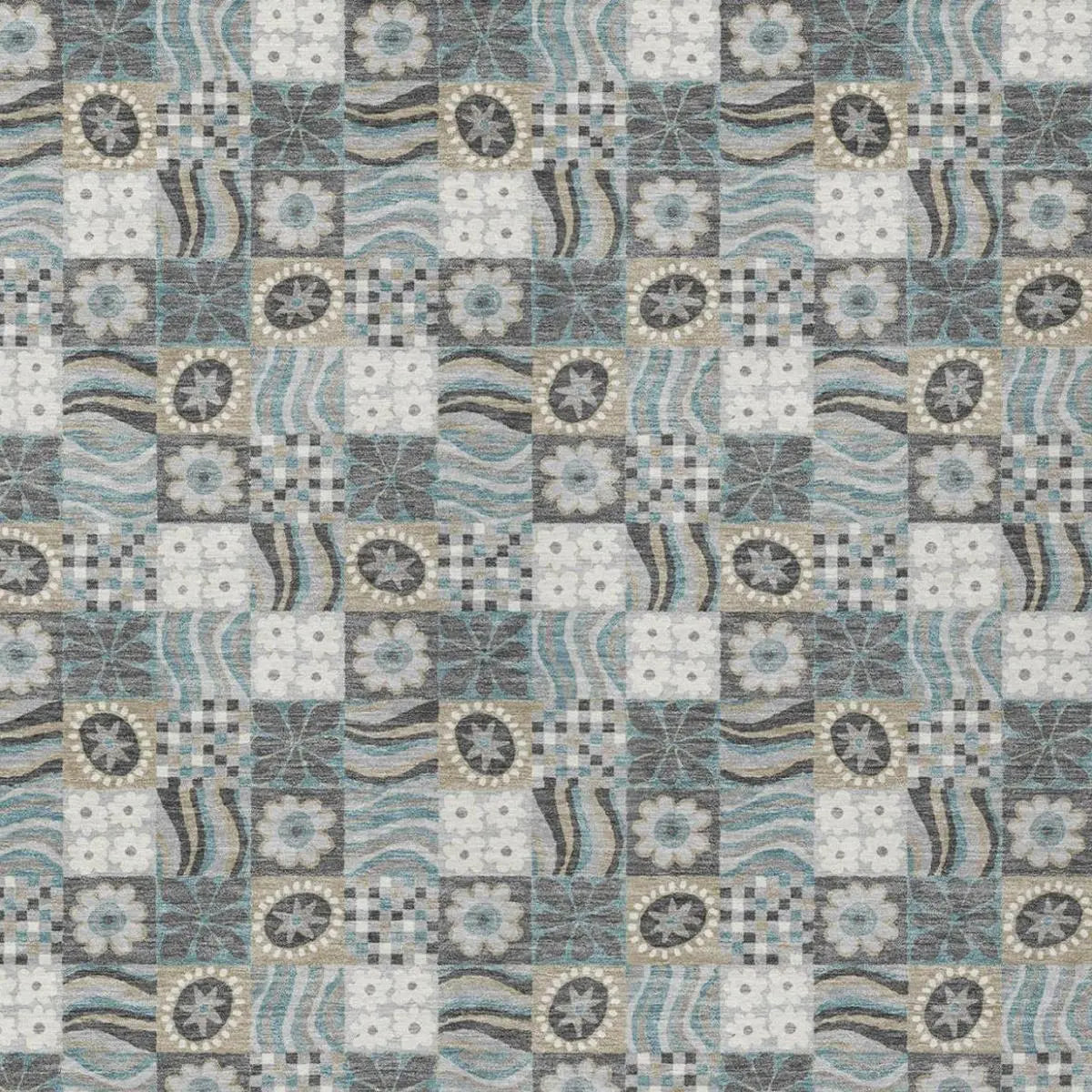 9' X 12' Gray And Silver Floral Washable Indoor Outdoor Area Rug Homeroots Outdoor