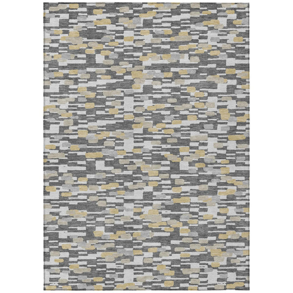 9' X 12' Gray And Silver Geometric Washable Indoor Outdoor Area Rug Homeroots Outdoor