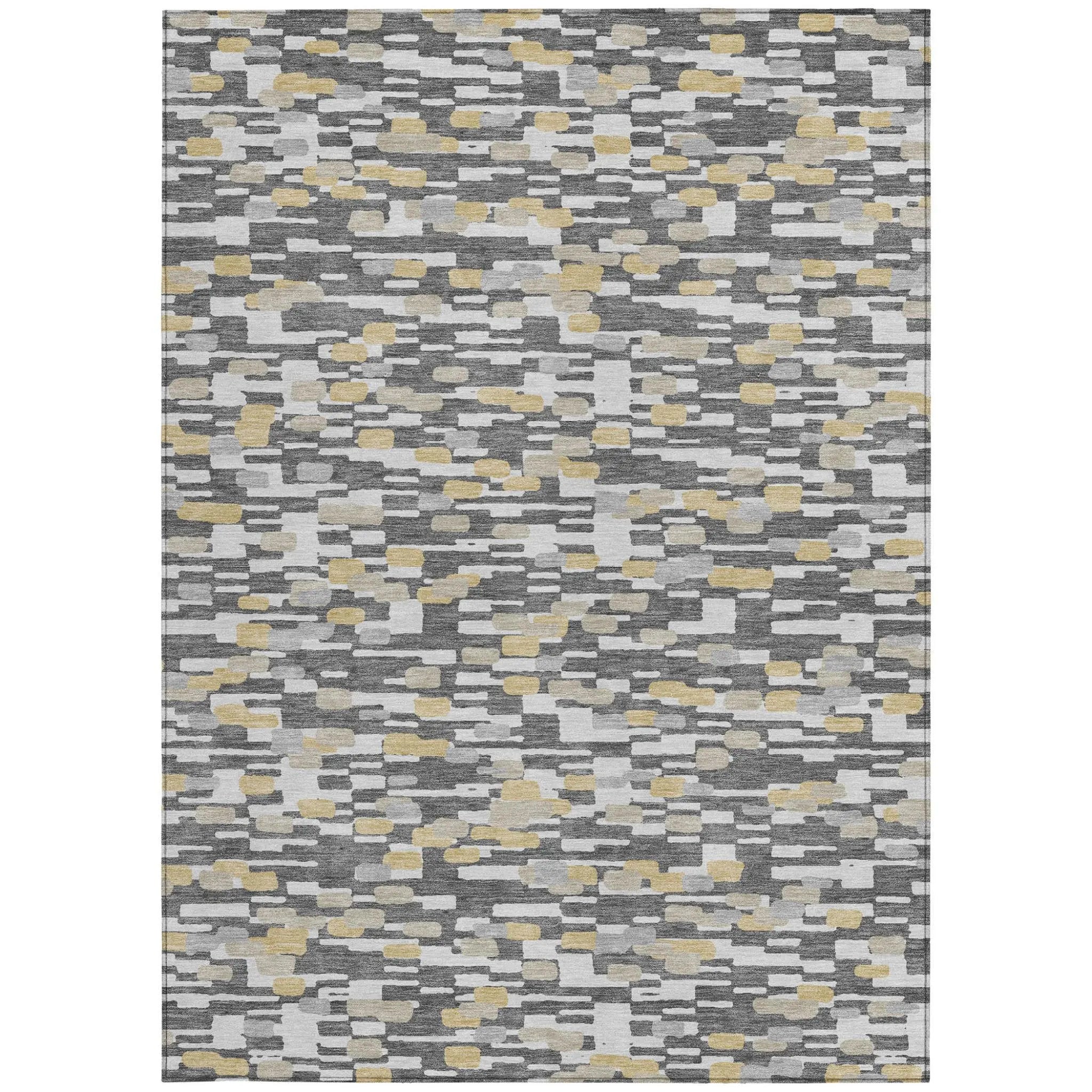9' X 12' Gray And Silver Geometric Washable Indoor Outdoor Area Rug Homeroots Outdoor
