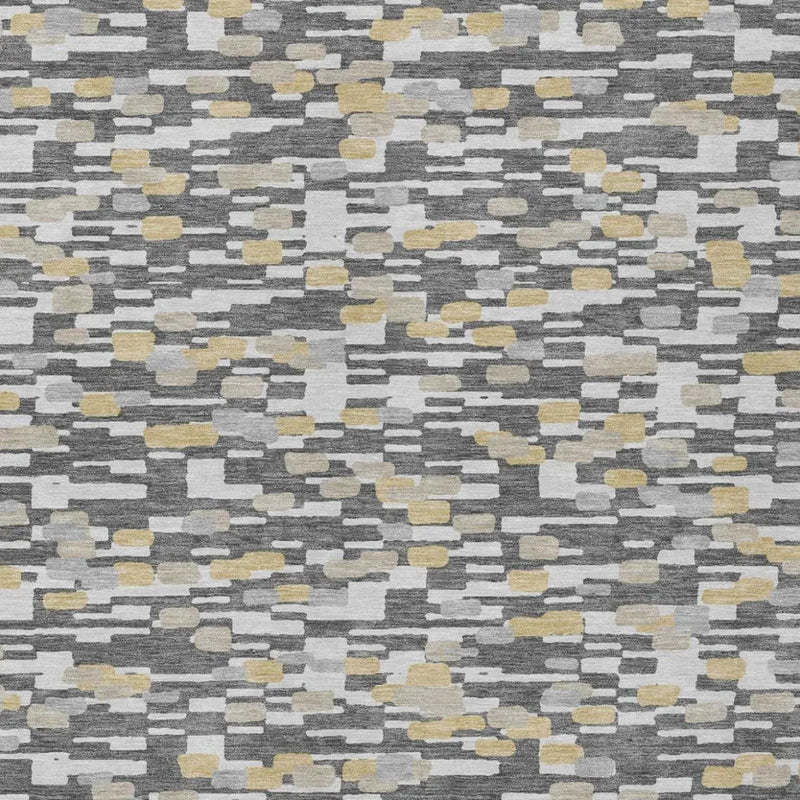 9' X 12' Gray And Silver Geometric Washable Indoor Outdoor Area Rug Homeroots Outdoor