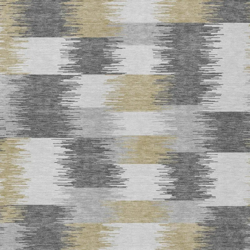9' X 12' Gray And Silver Geometric Washable Indoor Outdoor Area Rug Homeroots Outdoor