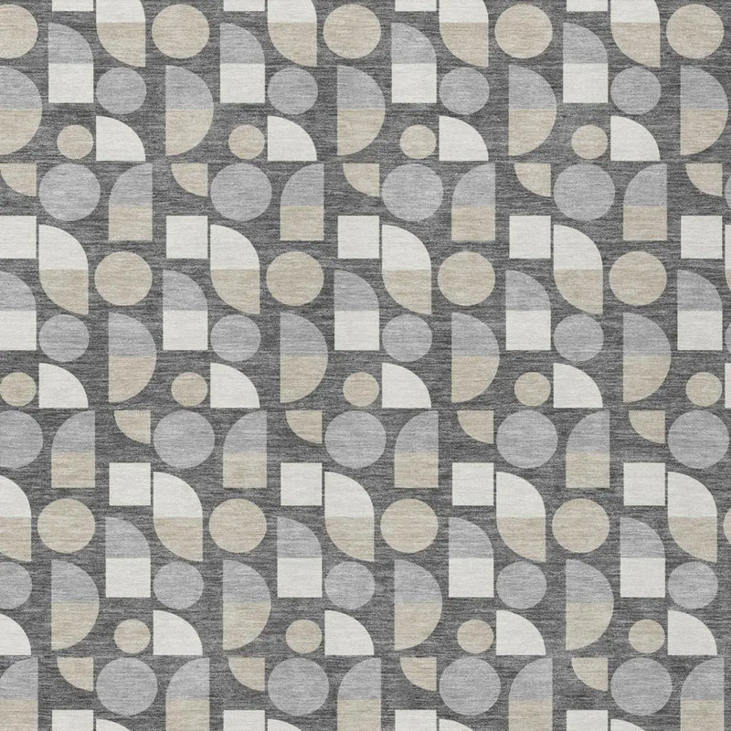 9' X 12' Gray And Silver Geometric Washable Indoor Outdoor Area Rug Homeroots Outdoor