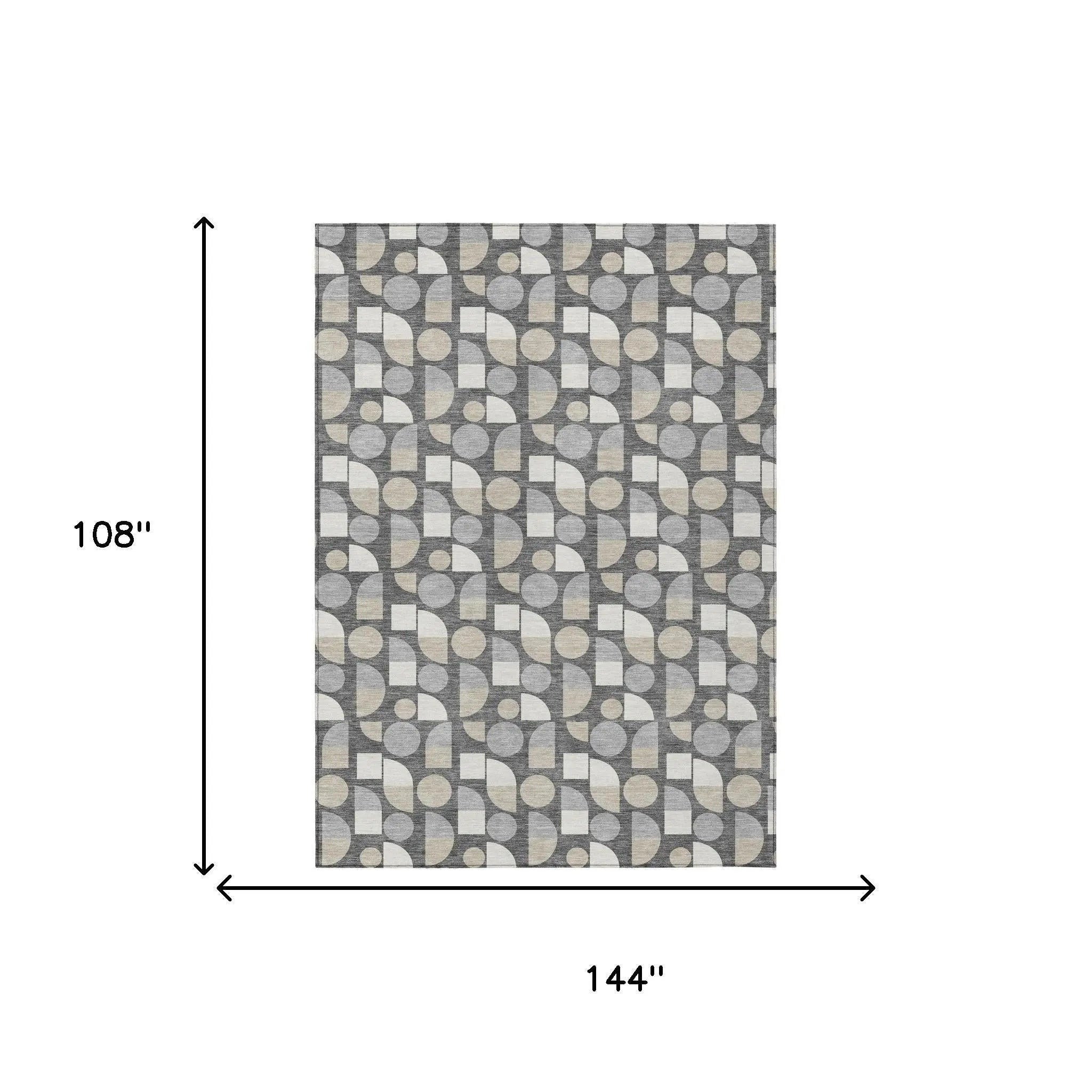 9' X 12' Gray And Silver Geometric Washable Indoor Outdoor Area Rug Homeroots Outdoor