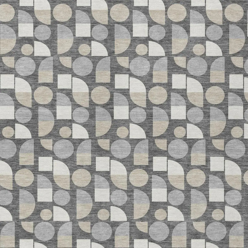 9' X 12' Gray And Silver Geometric Washable Indoor Outdoor Area Rug Homeroots Outdoor