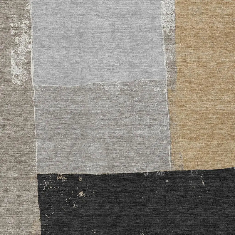 9' X 12' Gray And Silver Geometric Washable Indoor Outdoor Area Rug Homeroots Outdoor