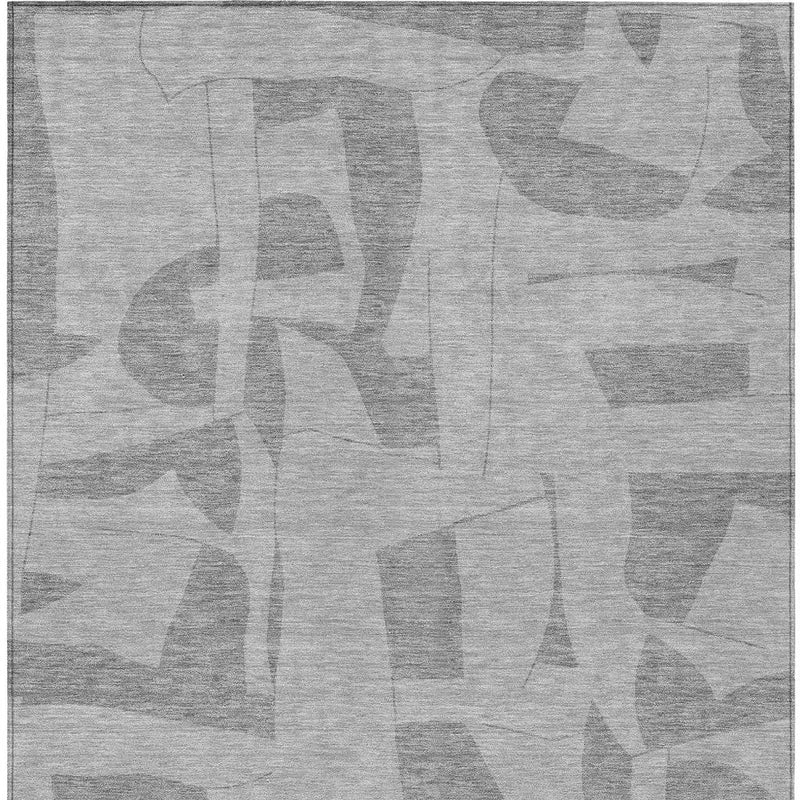9' X 12' Gray And Silver Geometric Washable Indoor Outdoor Area Rug Homeroots Outdoor
