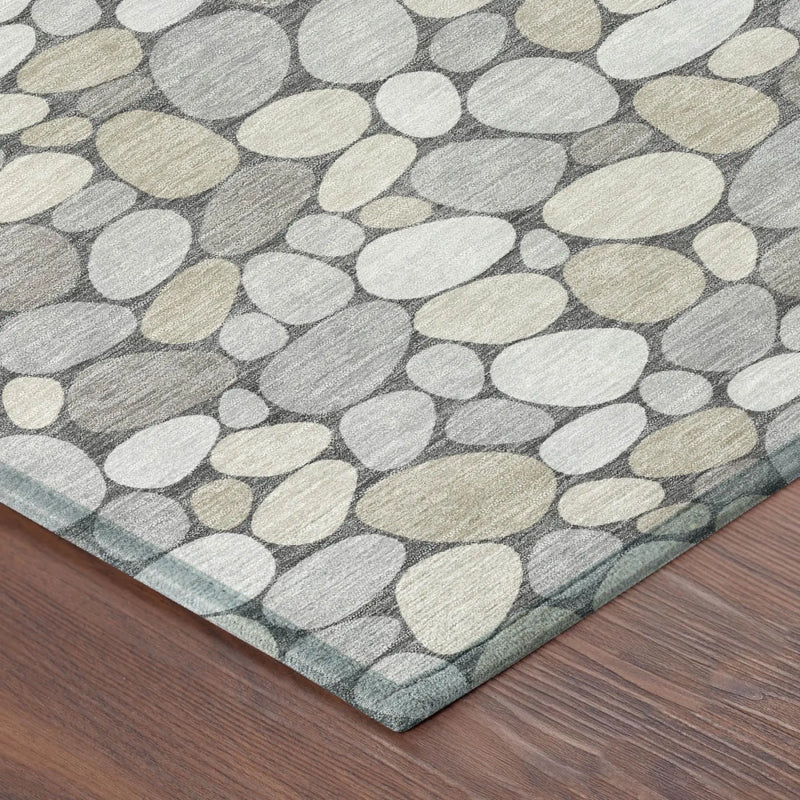 9' X 12' Gray And Silver Geometric Washable Indoor Outdoor Area Rug Homeroots Outdoor