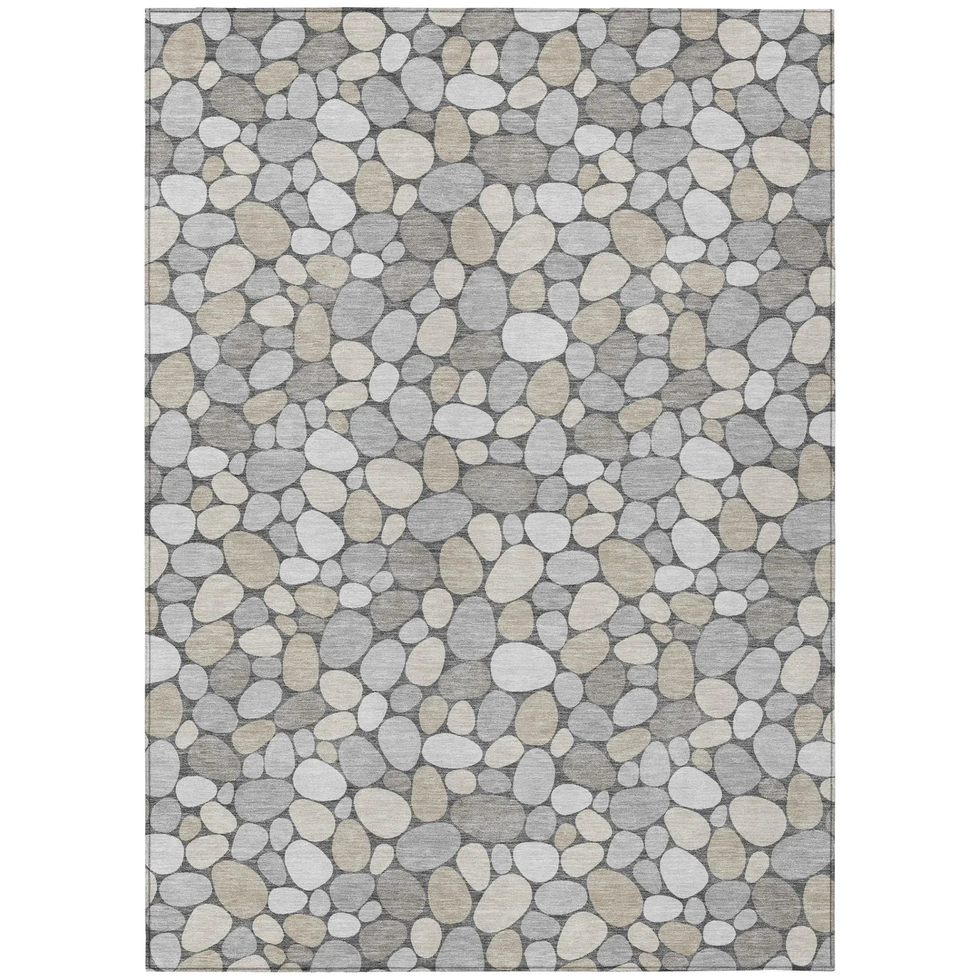 9' X 12' Gray And Silver Geometric Washable Indoor Outdoor Area Rug Homeroots Outdoor