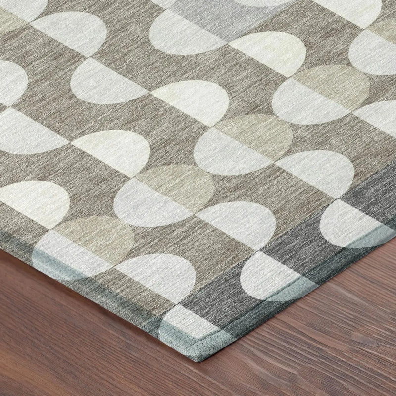 9' X 12' Gray And Silver Geometric Washable Indoor Outdoor Area Rug Homeroots Outdoor