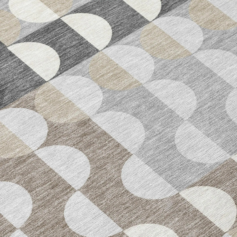 9' X 12' Gray And Silver Geometric Washable Indoor Outdoor Area Rug Homeroots Outdoor