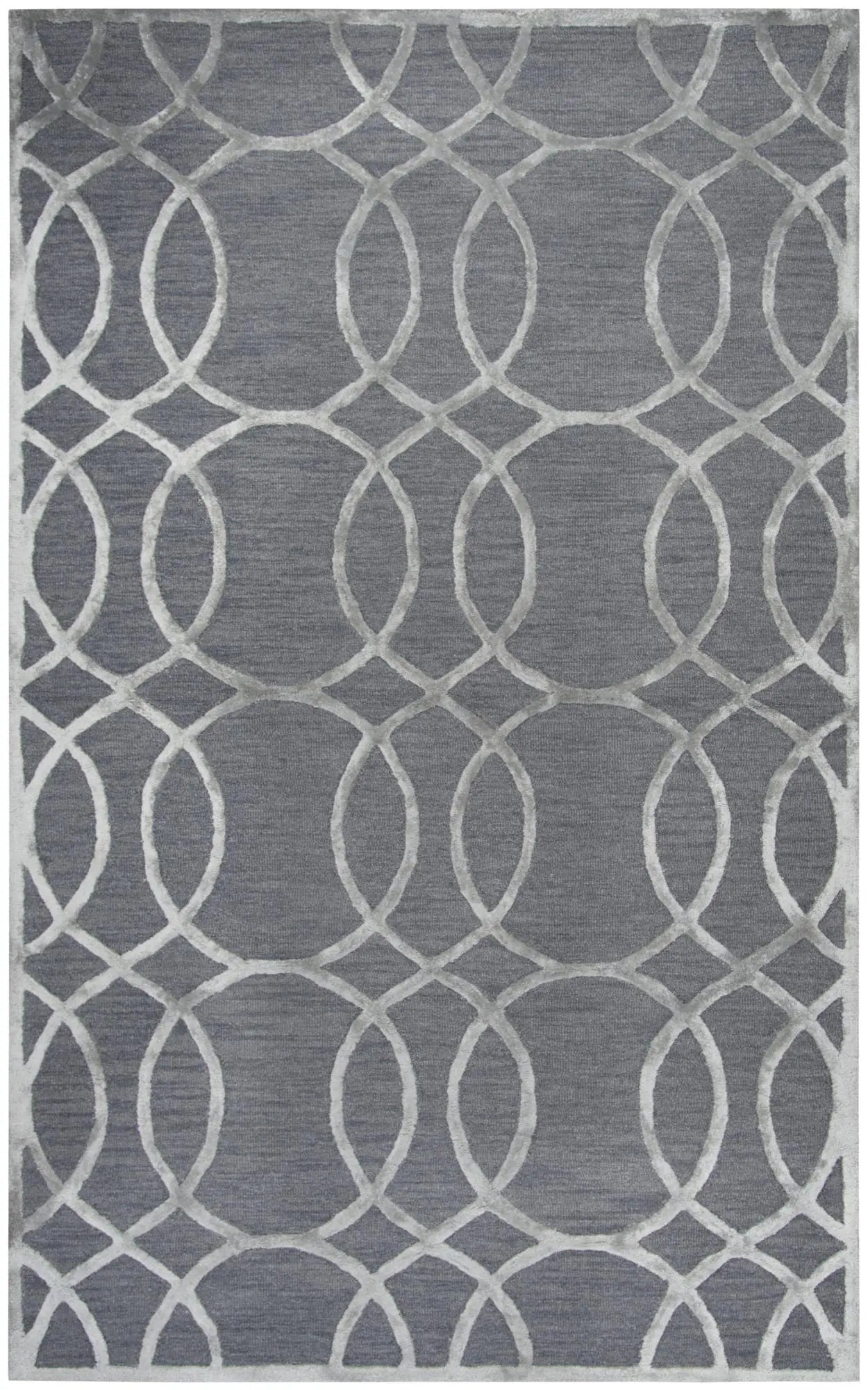 9' X 12' Gray And Silver Wool Geometric Hand Tufted Area Rug Homeroots Home Decor