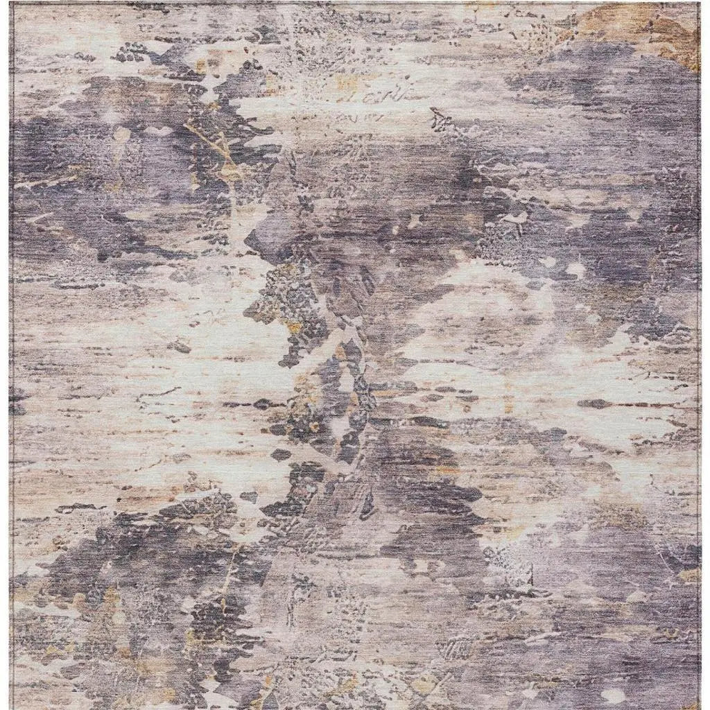 9' X 12' Gray And Tan Abstract Washable Indoor Outdoor Area Rug Homeroots Outdoor