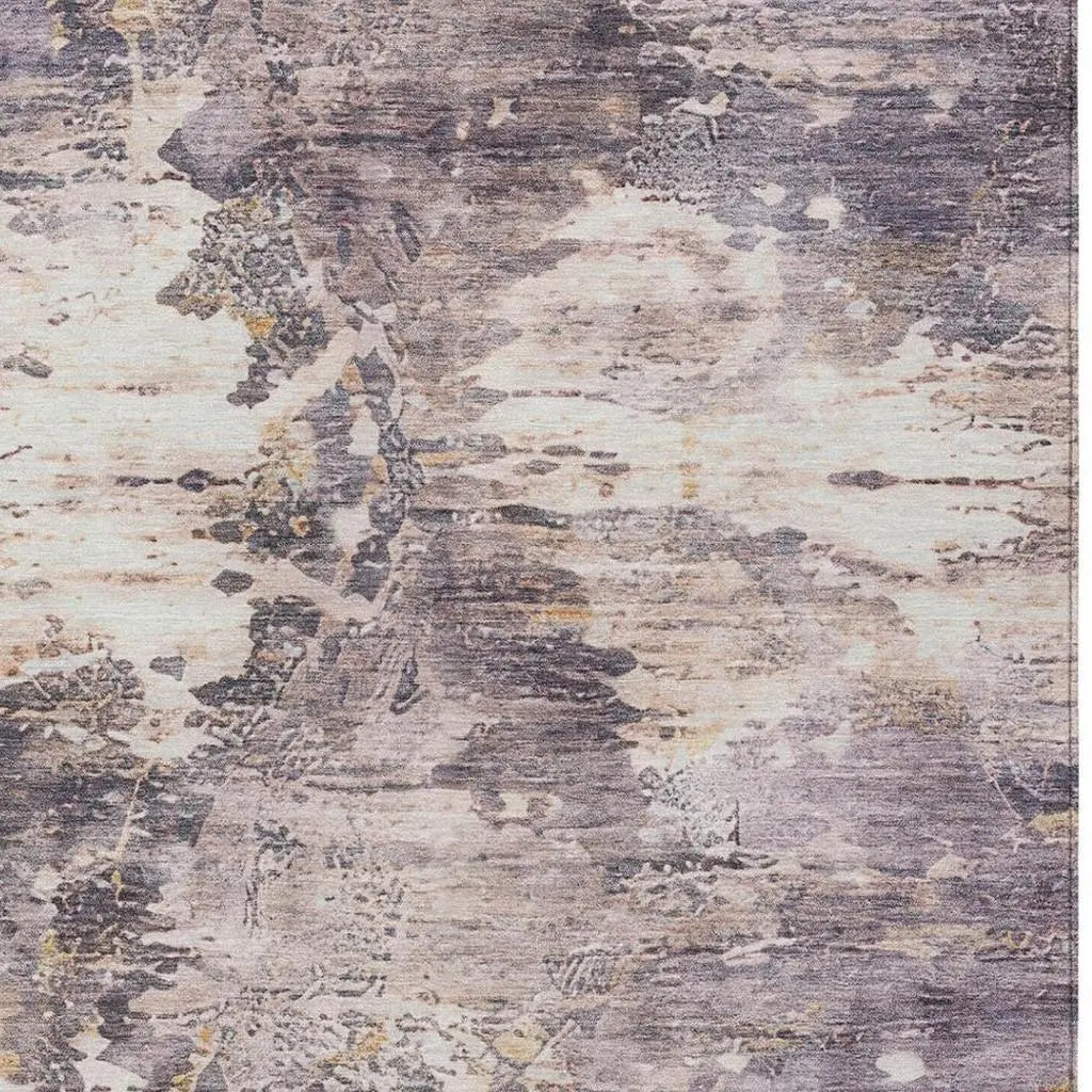 9' X 12' Gray And Tan Abstract Washable Indoor Outdoor Area Rug Homeroots Outdoor