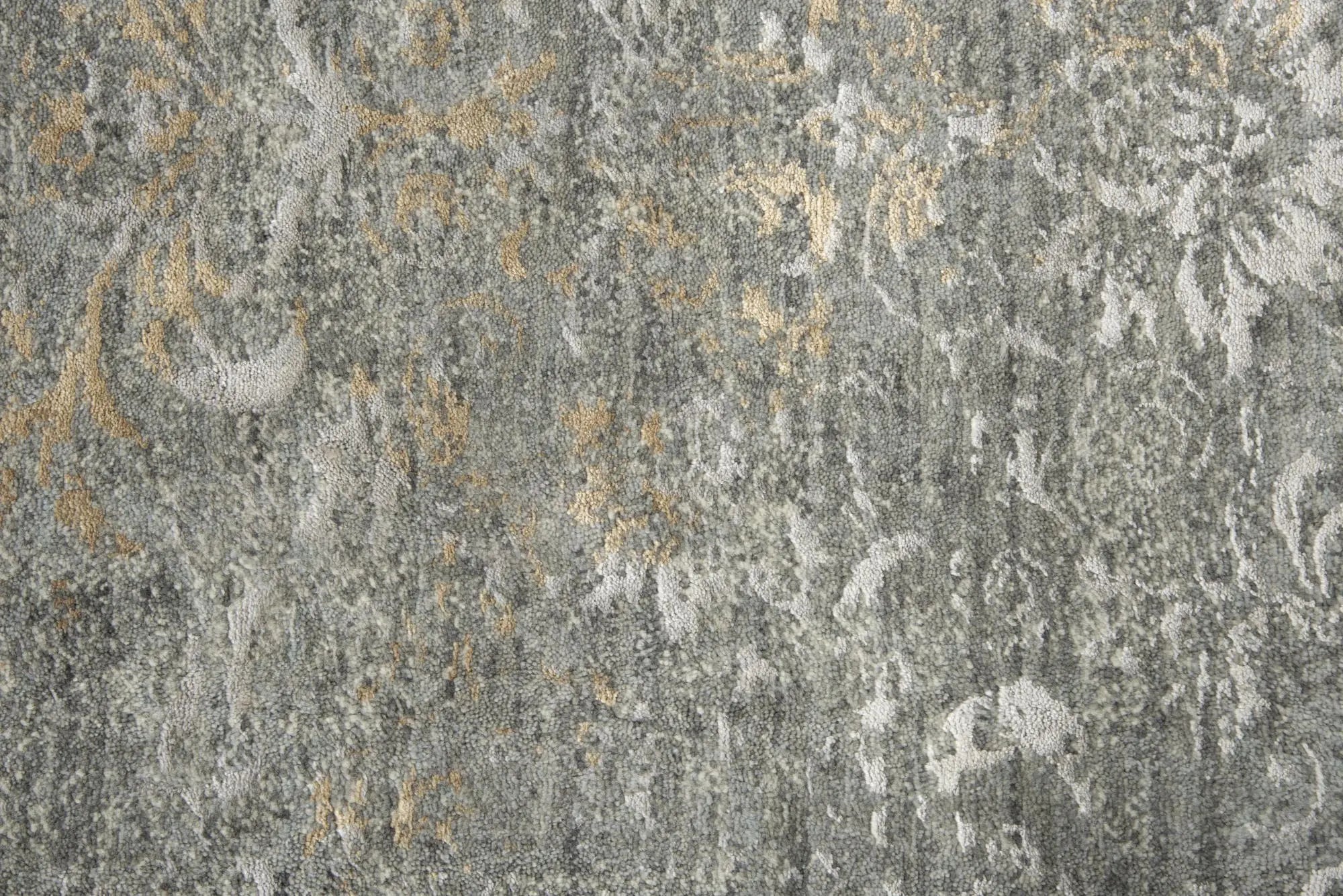 9' X 12' Gray Beige And Ivory New Zealand Lambs Wool Oriental Hand Carved Handmade Area Rug Homeroots Home Decor