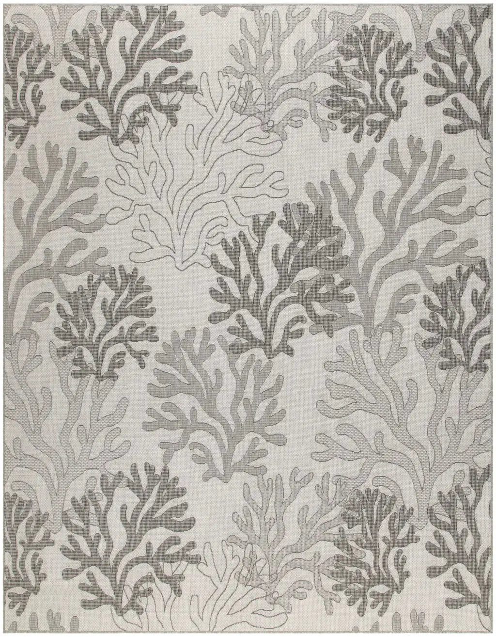 9' X 12' Gray Black And Ivory Nautical Indoor Outdoor Area Rug Homeroots Outdoor