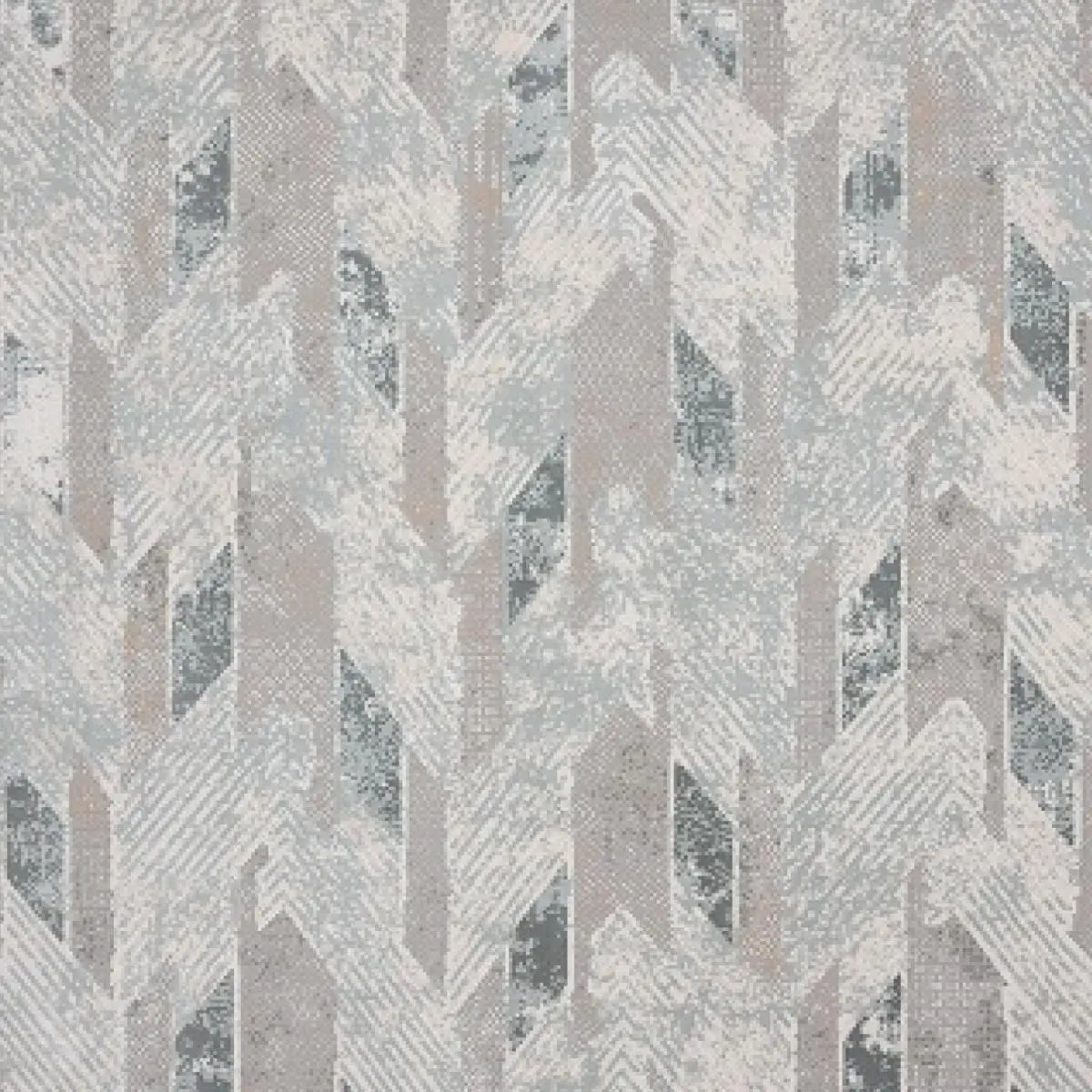 9' X 12' Gray Blue And Cream Geometric Distressed Stain Resistant Area Rug Homeroots Home Decor