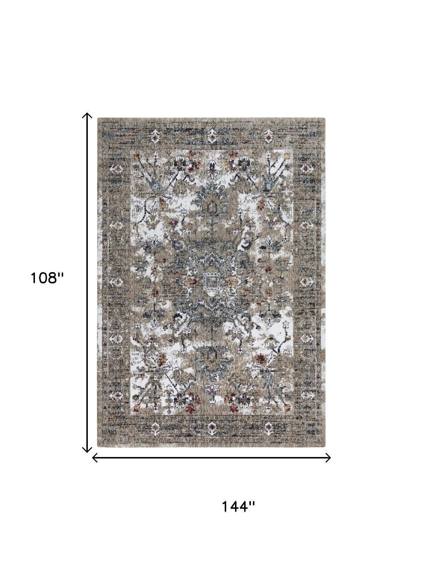 9' X 12' Gray Blue Orange Red And Ivory Medallion Hand Carved Handmade Area Rug Homeroots Home Decor