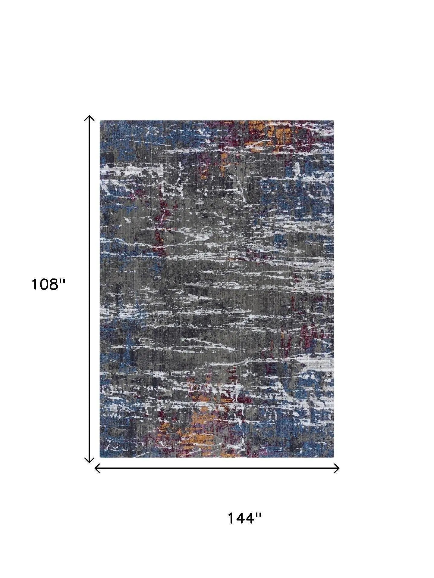 9' X 12' Gray Blue Pink Ivory And Orange Abstract Hand Carved Handmade Area Rug Homeroots Home Decor