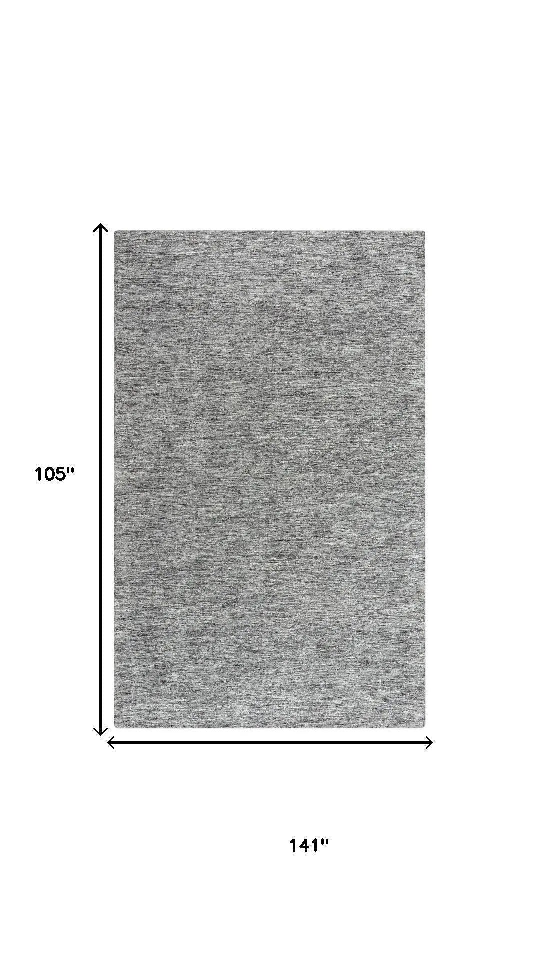 9' X 12' Gray Charcoal And Black Wool Hand Tufted Area Rug Homeroots Home Decor