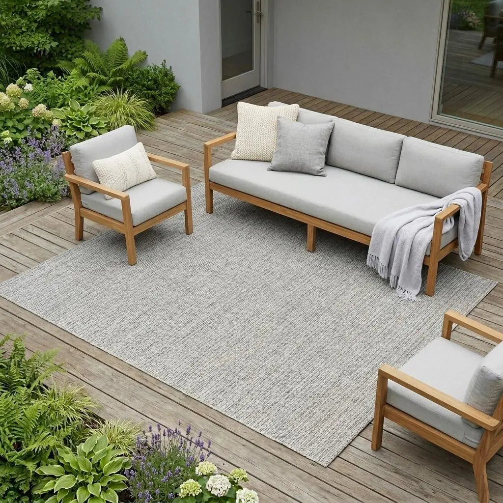 9' X 12' Gray Indoor Outdoor Area Rug Homeroots Outdoor