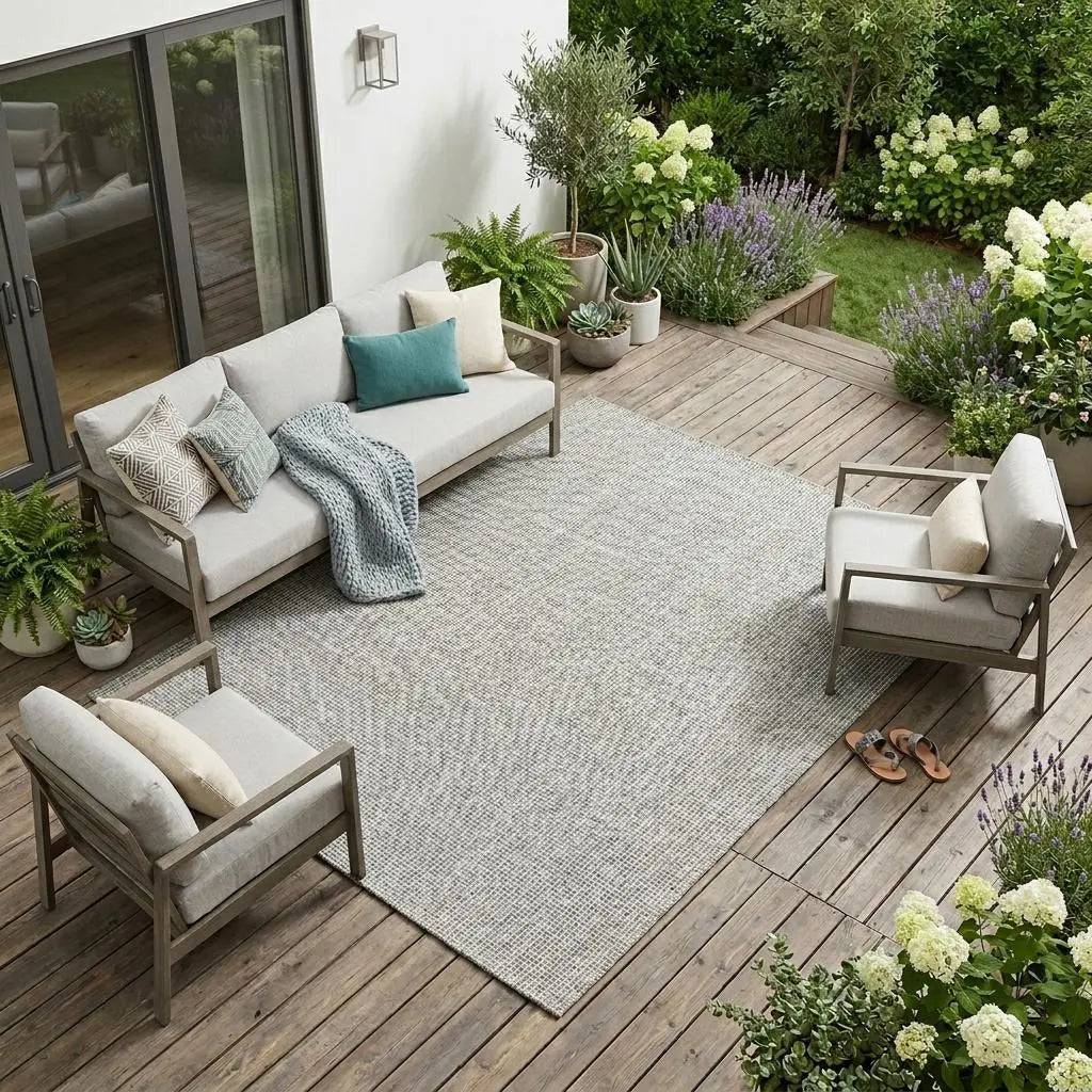 9' X 12' Gray Indoor Outdoor Area Rug Homeroots Outdoor
