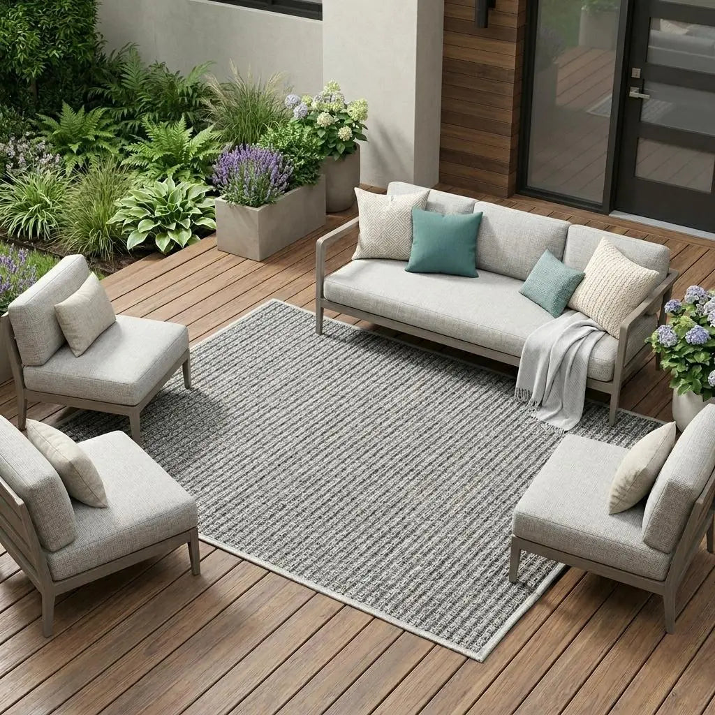 9' X 12' Gray Indoor Outdoor Area Rug Homeroots Outdoor