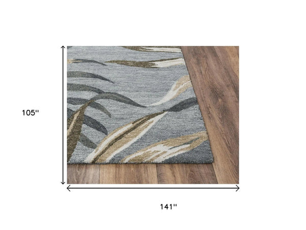 9' X 12' Gray Mauve And Ivory Floral Hand Tufted Area Rug Homeroots Home Decor