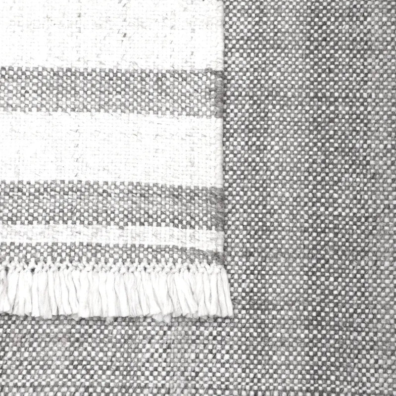 9' X 12' Gray Striped Handmade Indoor Outdoor Area Rug Homeroots Outdoor