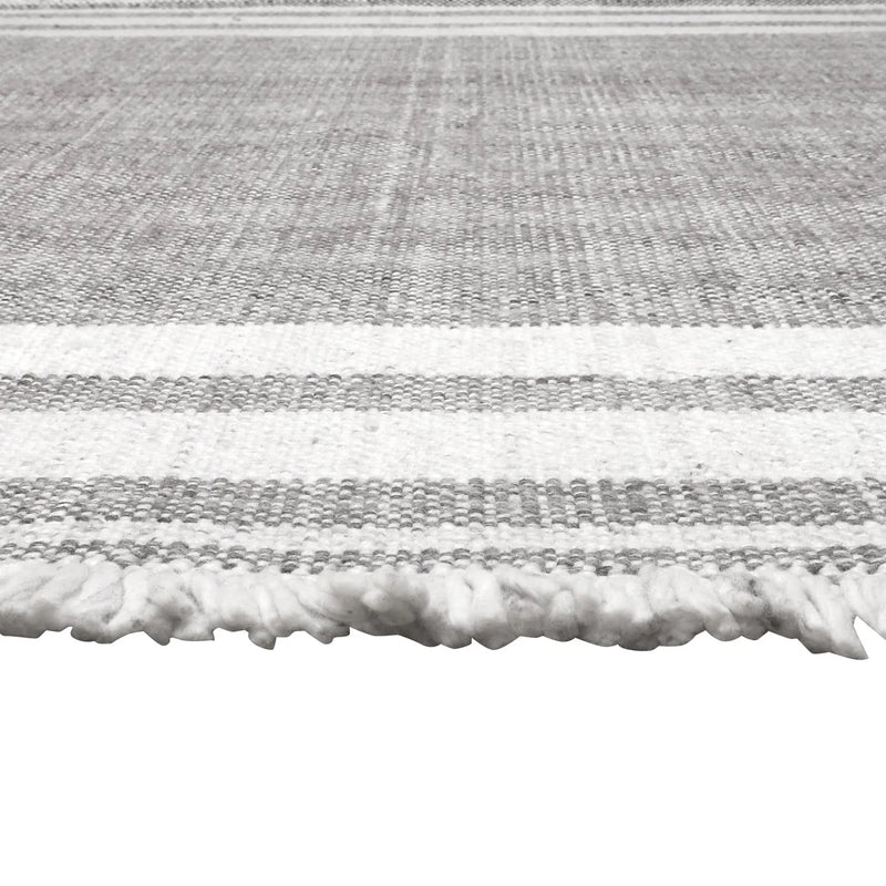 9' X 12' Gray Striped Handmade Indoor Outdoor Area Rug Homeroots Outdoor