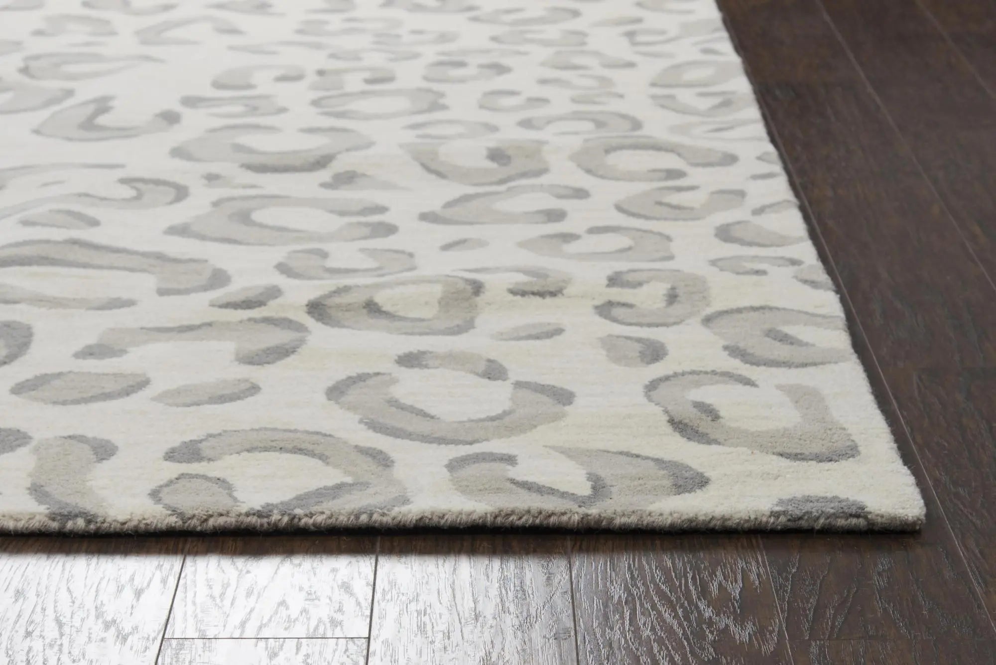 9' X 12' Gray Taupe And Dark Gray Wool Animal Print Hand Tufted Area Rug Homeroots Home Decor