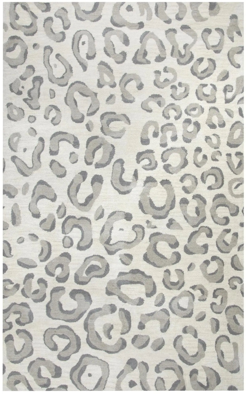 9' X 12' Gray Taupe And Dark Gray Wool Animal Print Hand Tufted Area Rug Homeroots Home Decor