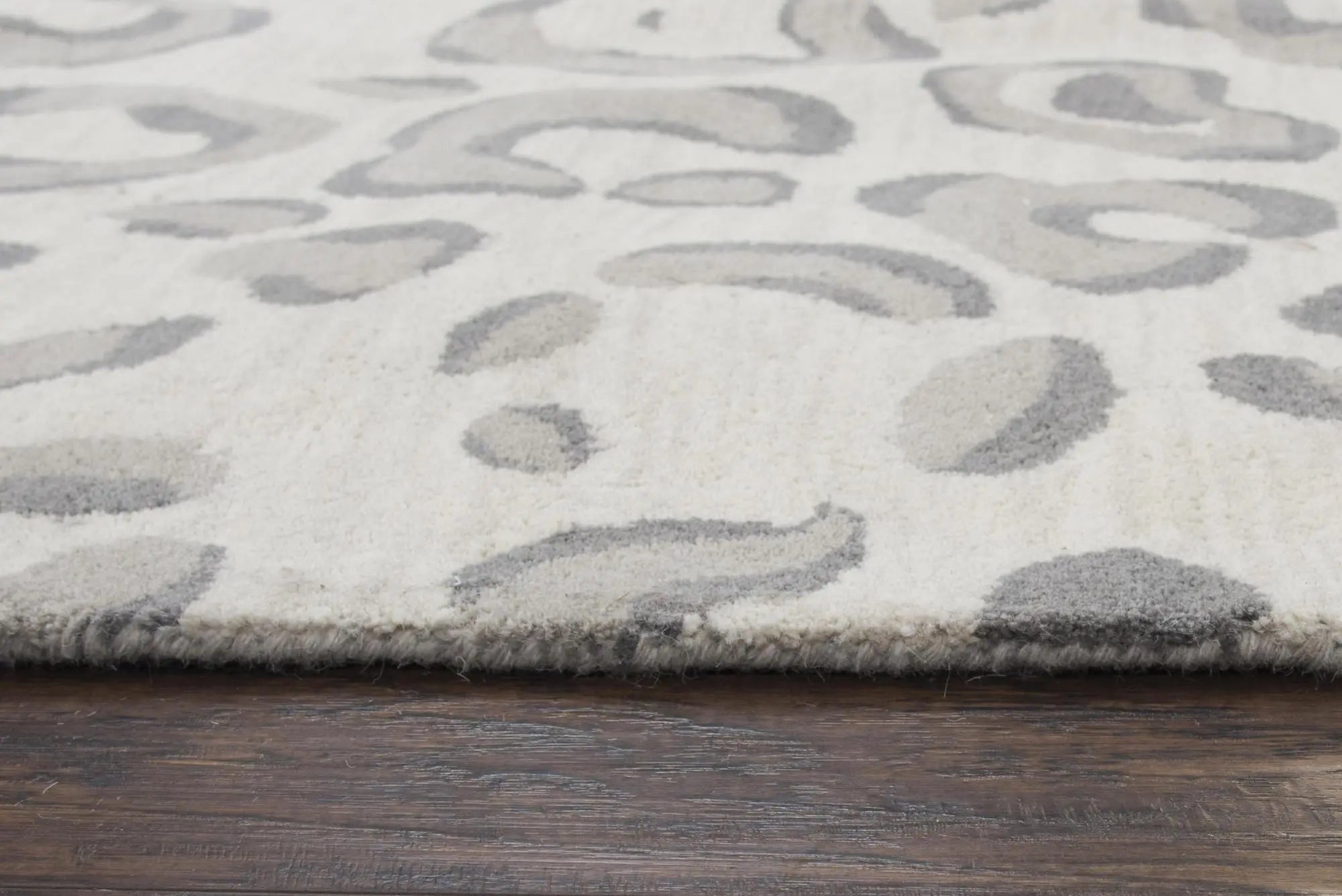 9' X 12' Gray Taupe And Dark Gray Wool Animal Print Hand Tufted Area Rug Homeroots Home Decor