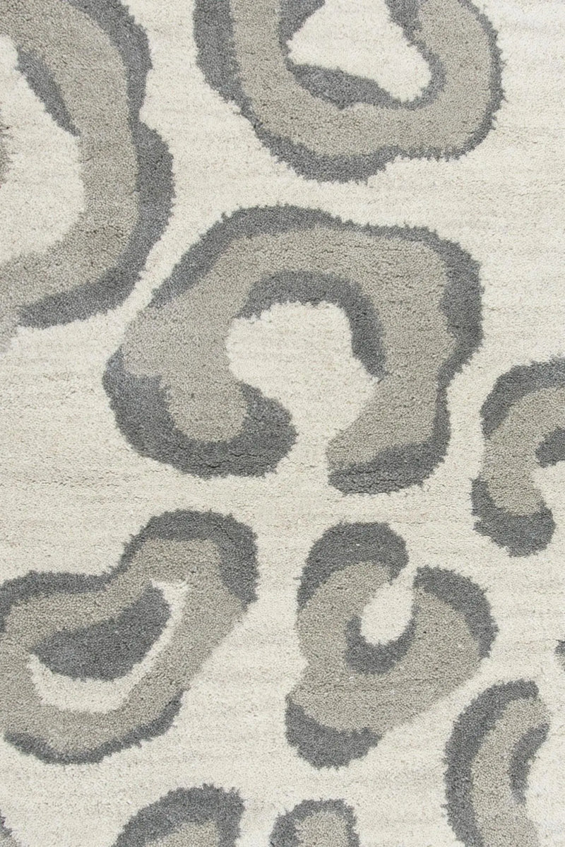 9' X 12' Gray Taupe And Dark Gray Wool Animal Print Hand Tufted Area Rug Homeroots Home Decor