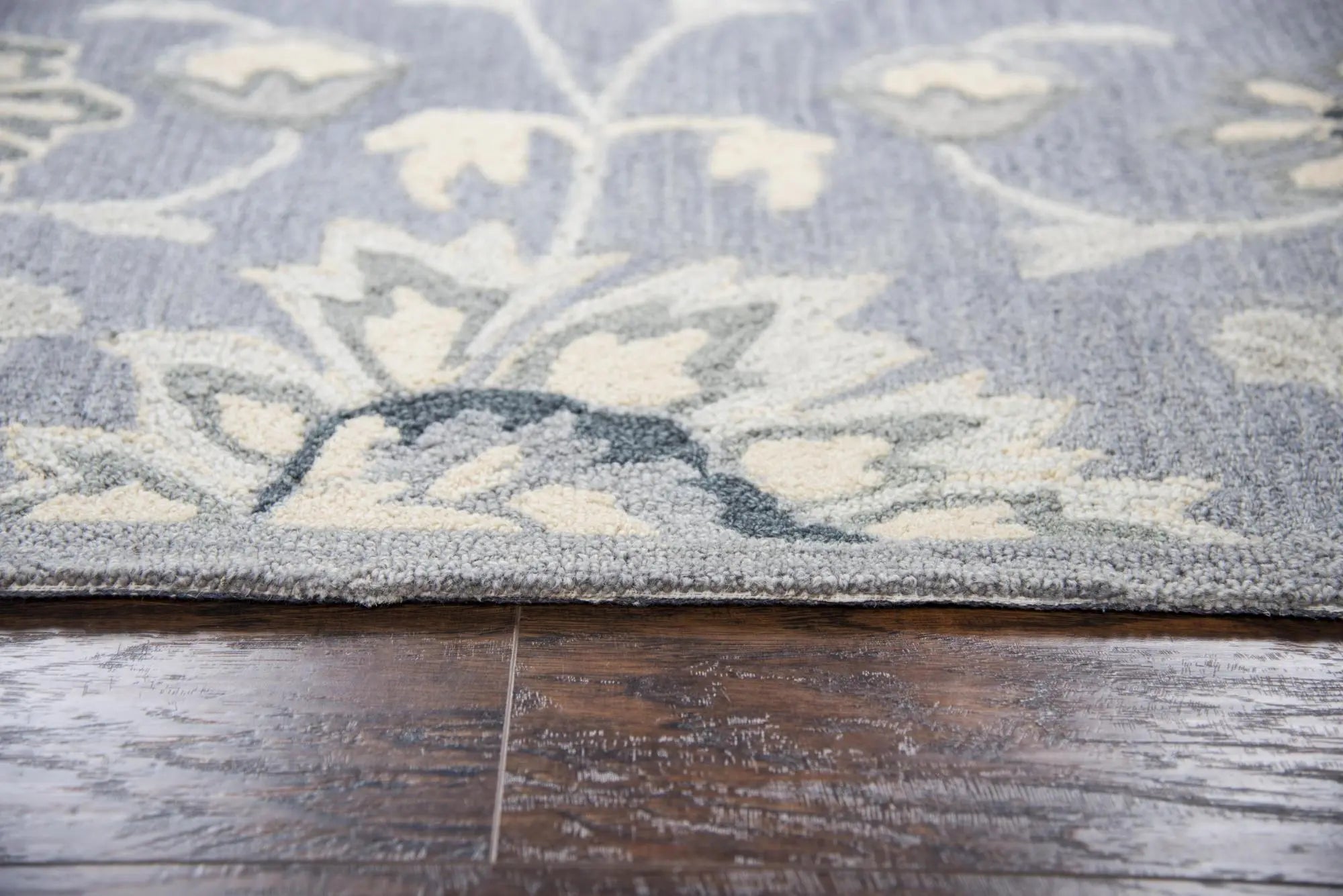 9' X 12' Gray Taupe And Tan Wool Floral Hand Tufted Area Rug Homeroots Home Decor